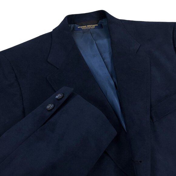 Brooks Brothers Brooksuede Sport Coat 3-Button Blazer Mens Size 42 SLIM FIT Navy - Picture 9 of 14